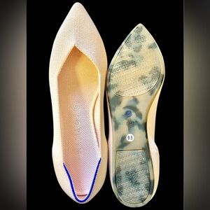 Rothy's Cream Flats with Blue Accent